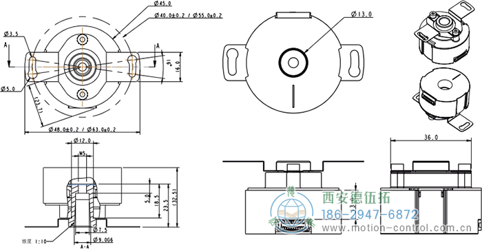 HC18空心軸光電增量電機(jī)反饋編碼器外形及安裝尺寸(錐軸) - 西安德伍拓自動(dòng)化傳動(dòng)系統(tǒng)有限公司