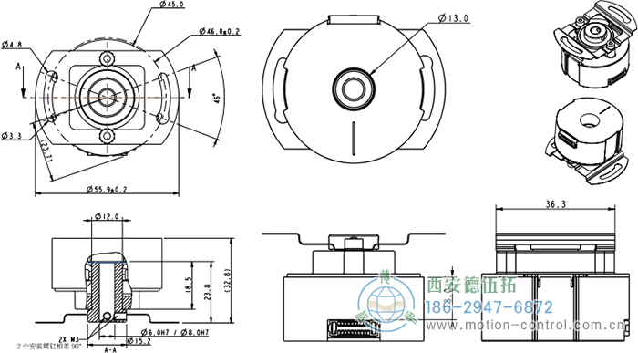 HC18空心軸光電增量電機(jī)反饋編碼器外形及安裝尺寸(空心軸) - 西安德伍拓自動(dòng)化傳動(dòng)系統(tǒng)有限公司