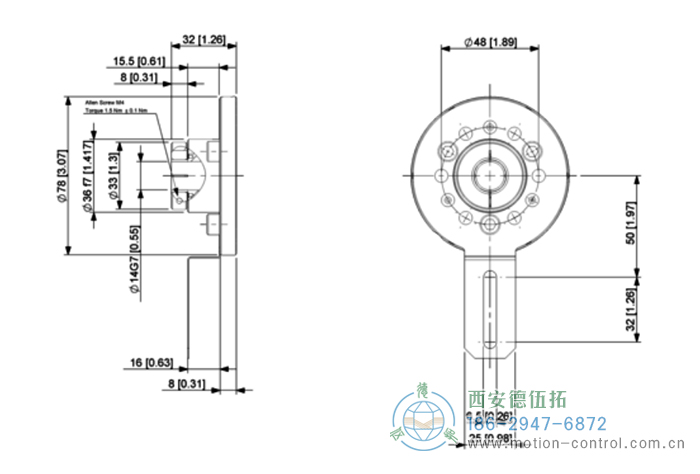 UCE增量防爆編碼器的外形及安裝尺寸 - 西安德伍拓自動化傳動系統(tǒng)有限公司